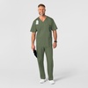 WonderWink Men’s Big Wonderwork Big Men’s V Neck Scrub Top(Olive)