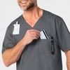 WonderWink Men’s Big Wonderwork Big Men’s V Neck Scrub Top(Pewter)