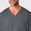 WonderWink Men’s Big Wonderwork Big Men’s V Neck Scrub Top(Pewter)