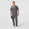 WonderWink Men’s Big Wonderwork Big Men’s V Neck Scrub Top(Pewter)