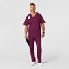 WonderWink Men’s Big Wonderwork Big Men’s V Neck Scrub Top(Wine)