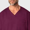 WonderWink Men’s Big Wonderwork Big Men’s V Neck Scrub Top(Wine)