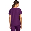 WonderWink Women’s Scrubs Charlie 5 Pocket Y-Neck Wrap Top, Eggplant, Small