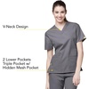 WonderWink womens Origins Bravo V-Neck Top, Pewter, XX-Small