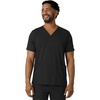 Wink Boundless Men’s Multi Pocket V-Neck Scrub Top(Black)