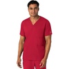 Wink Boundless Men’s Multi Pocket V-Neck Scrub Top(Red)