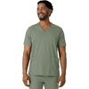 Wink Boundless Men’s Multi Pocket V-Neck Scrub Top(Sage)