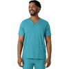 Wink Boundless Men’s Multi Pocket V-Neck Scrub Top(Teal)