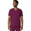 Wink Boundless Men’s Multi Pocket V-Neck Scrub Top(Wine)