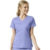 WonderWink Womens Four Pocket V-Neck Top Medical Scrubs Shirt, Ceil Blue, X-Small US