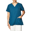 WonderWink Women’s Scrubs Four Way Stretch Sporty V-Neck Top, Caribbean, Small
