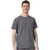 WonderWink mens Men’s Moto Knit Crew Neck Top Medical Scrubs, Pewter Heather, X-Large US