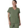 WonderWink womens Renew Women’s V-neck Top Medical Scrubs, Olive, Medium US