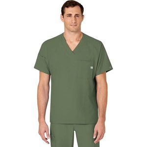 WINK W123 Men’s V-Neck Scrub Top(Olive)
