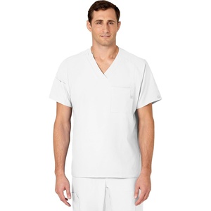 WINK W123 Men’s V-Neck Scrub Top(White)