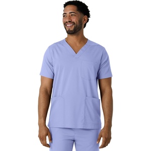 Wink Boundless Men’s Multi Pocket V-Neck Scrub Top(Ceil Blue)