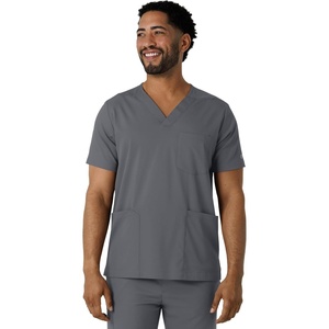 Wink Boundless Men’s Multi Pocket V-Neck Scrub Top(Pewter)