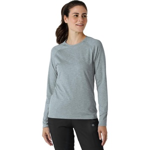 Wink Layers Women’s Watch Window Long Sleeve Underscrub Top(Grey Heather)