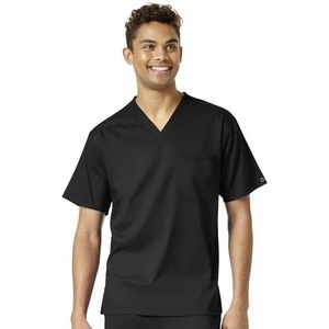 Wink Men’s Men’s V-Neck Scrub Top(Black)