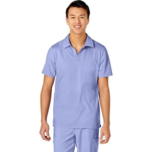 Wink W123 Men’s Collar Scrub Top(Ceil Blue)