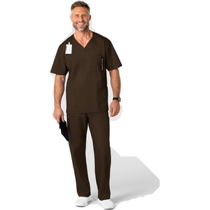 WonderWink Men’s Big Wonderwork Big Men’s V Neck Scrub Top(Chocolate)