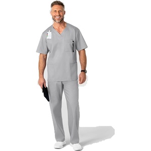 WonderWink Men’s Big Wonderwork Big Men’s V Neck Scrub Top(Grey)