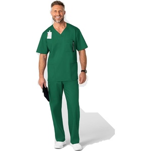 WonderWink Men’s Big Wonderwork Big Men’s V Neck Scrub Top(Hunter)