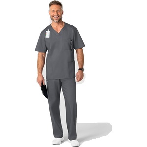 WonderWink Men’s Big Wonderwork Big Men’s V Neck Scrub Top(Pewter)
