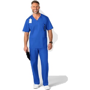 WonderWink Men’s Big Wonderwork Big Men’s V Neck Scrub Top(Royal)
