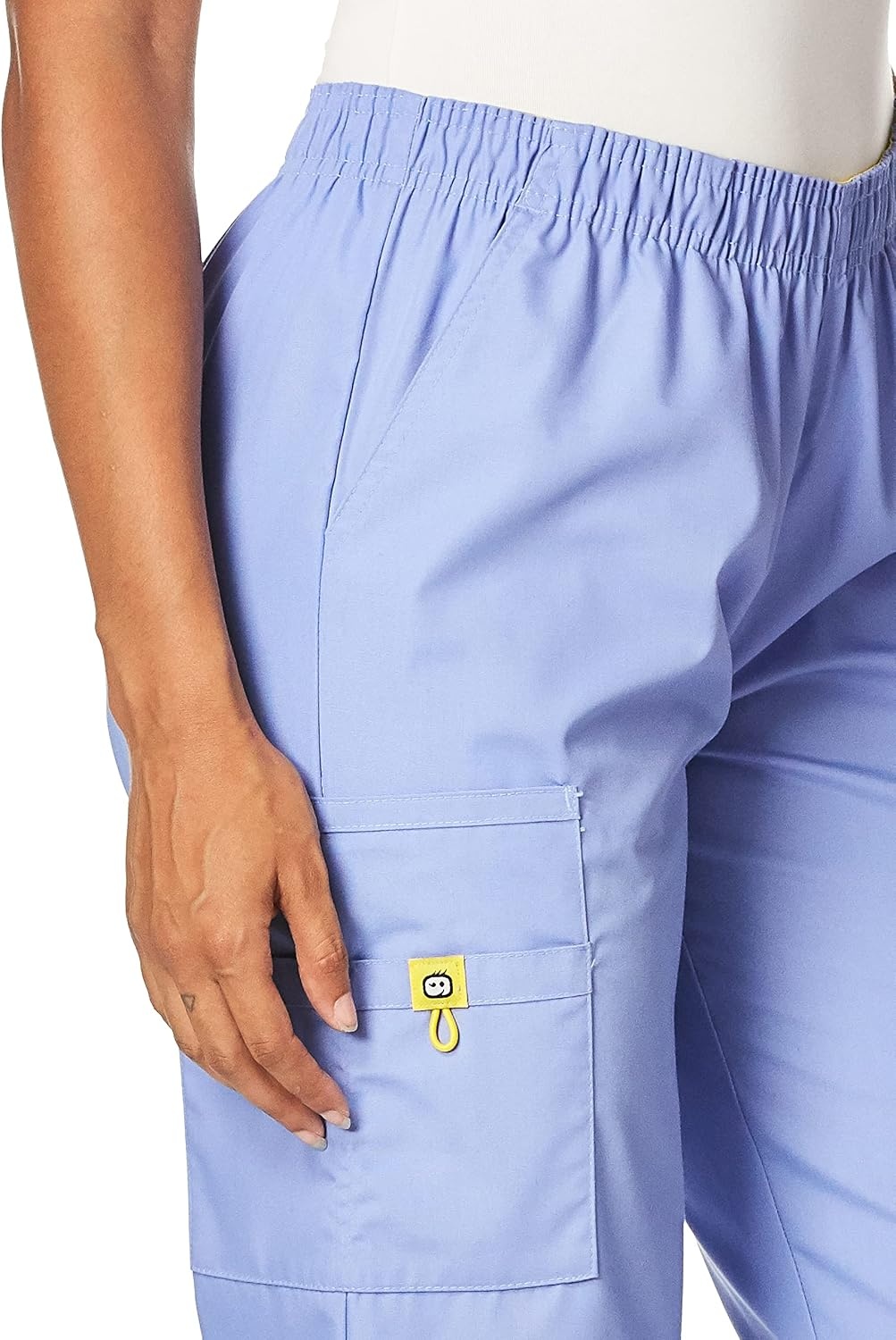 image:imageWINK Origins Quebec Womens Full Elastic Cargo Scrub PantCeil Blue
