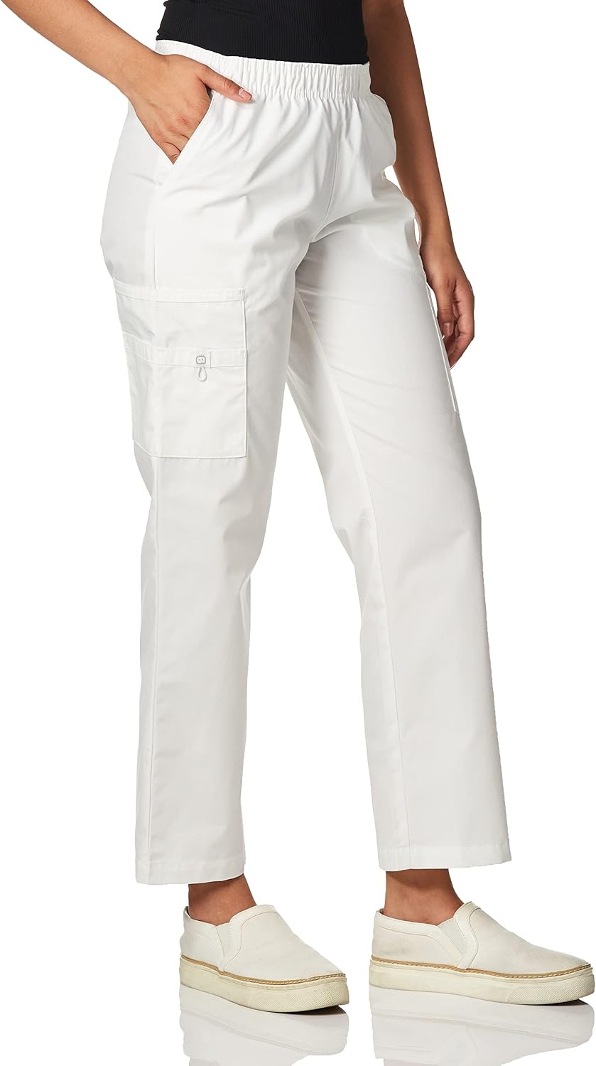 image:imageWINK Origins Quebec Womens Full Elastic Cargo Scrub PantWhite