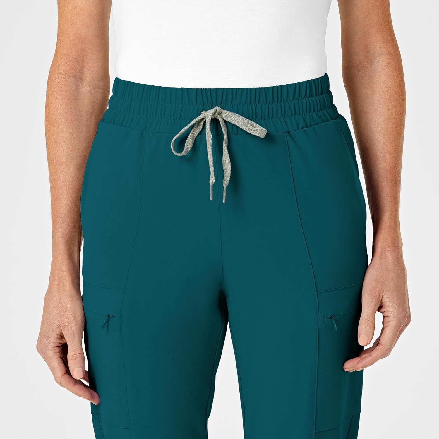 image:imageWINK Renew Womens High Waist Slim Leg Scrub PantCaribbean Blue