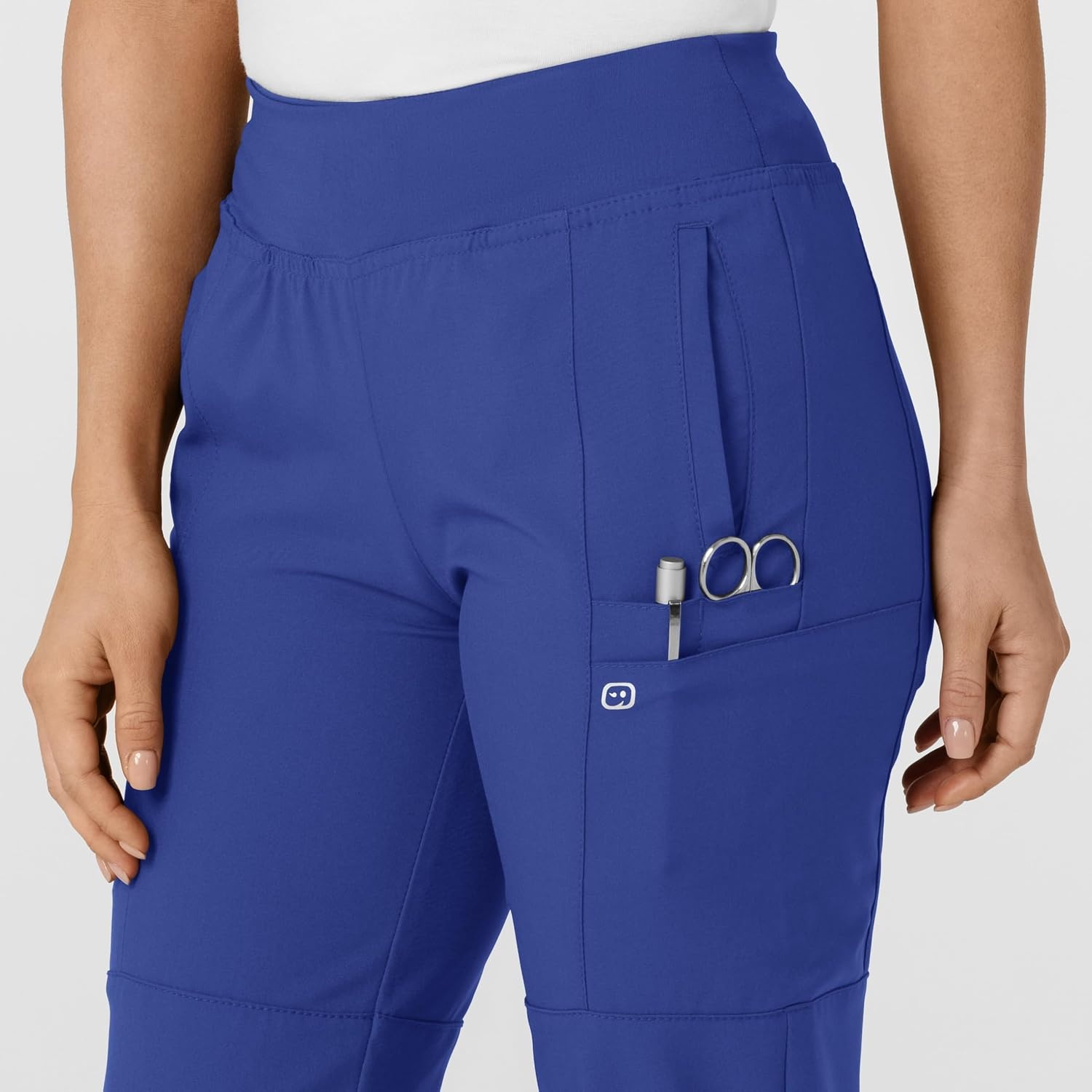 image:imageWINK Scrubs for Women W123 Comfort Waist Cargo Joggers Pants with 8 PocketsGalaxy Blue