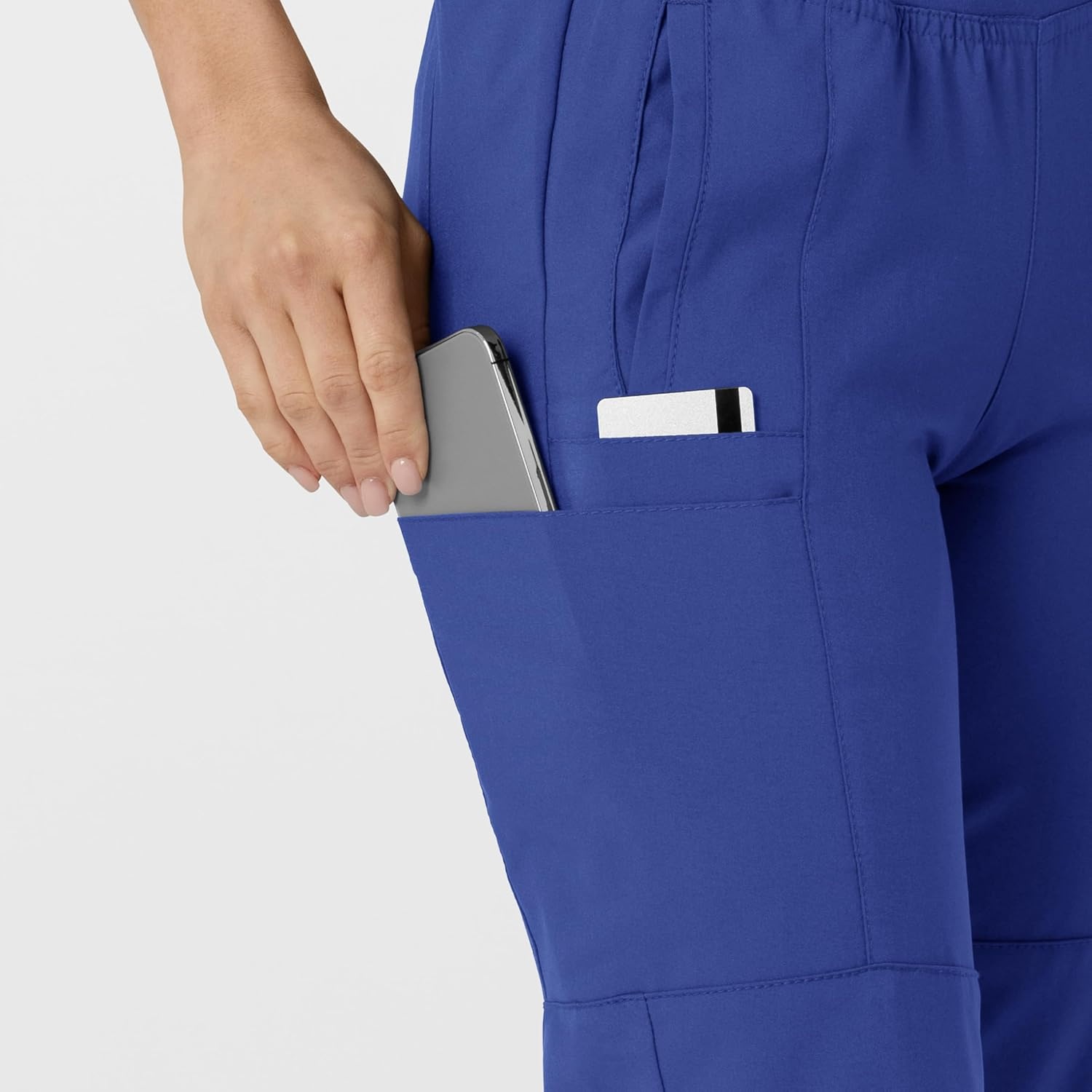 image:imageWINK Scrubs for Women W123 Comfort Waist Cargo Joggers Pants with 8 PocketsGalaxy Blue