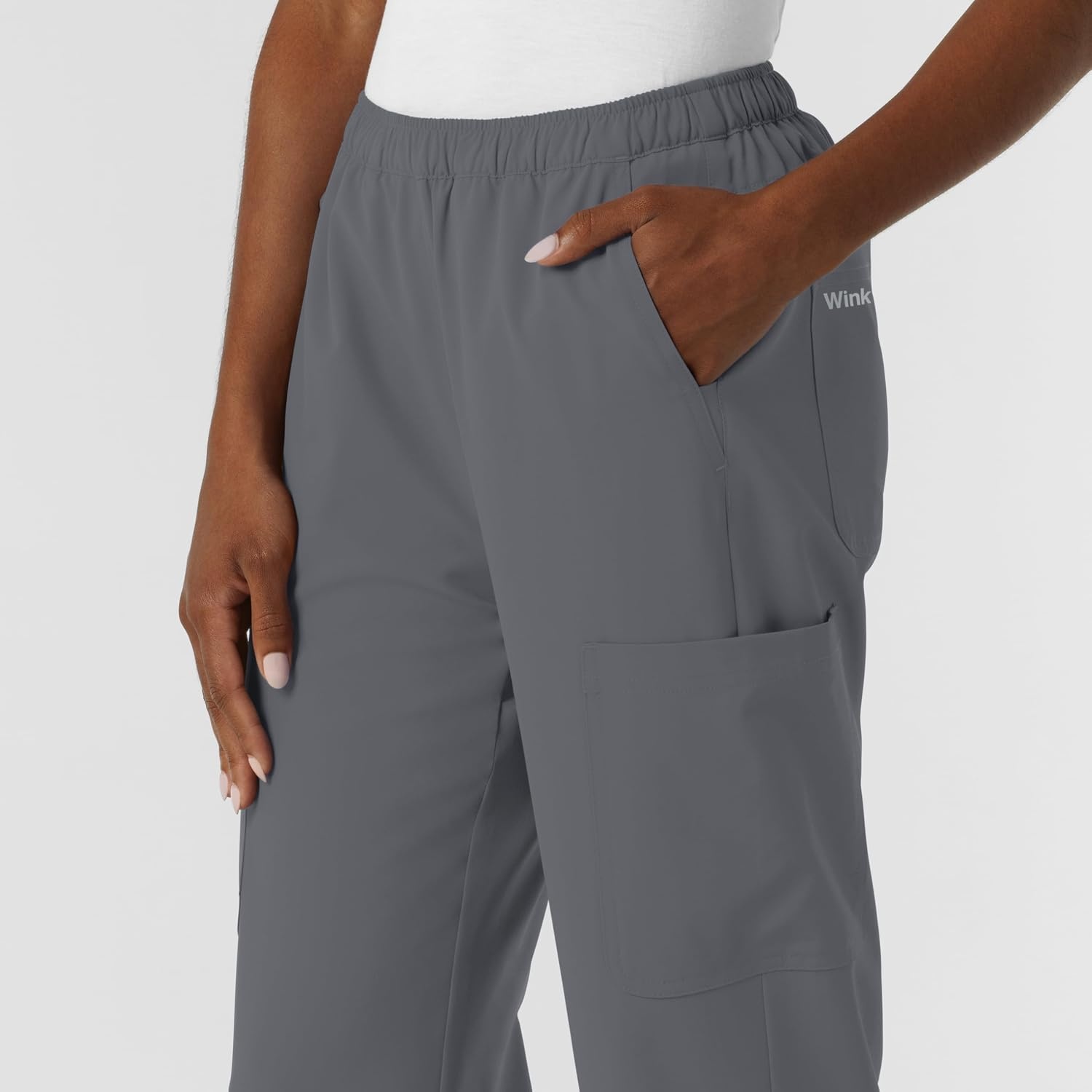 image:imageWink NURTUR Womens Straight Leg Cargo Scrub Pant Pewter M