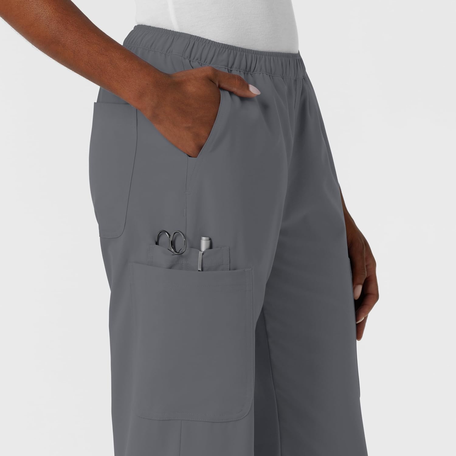 image:imageWink NURTUR Womens Straight Leg Cargo Scrub Pant Pewter M