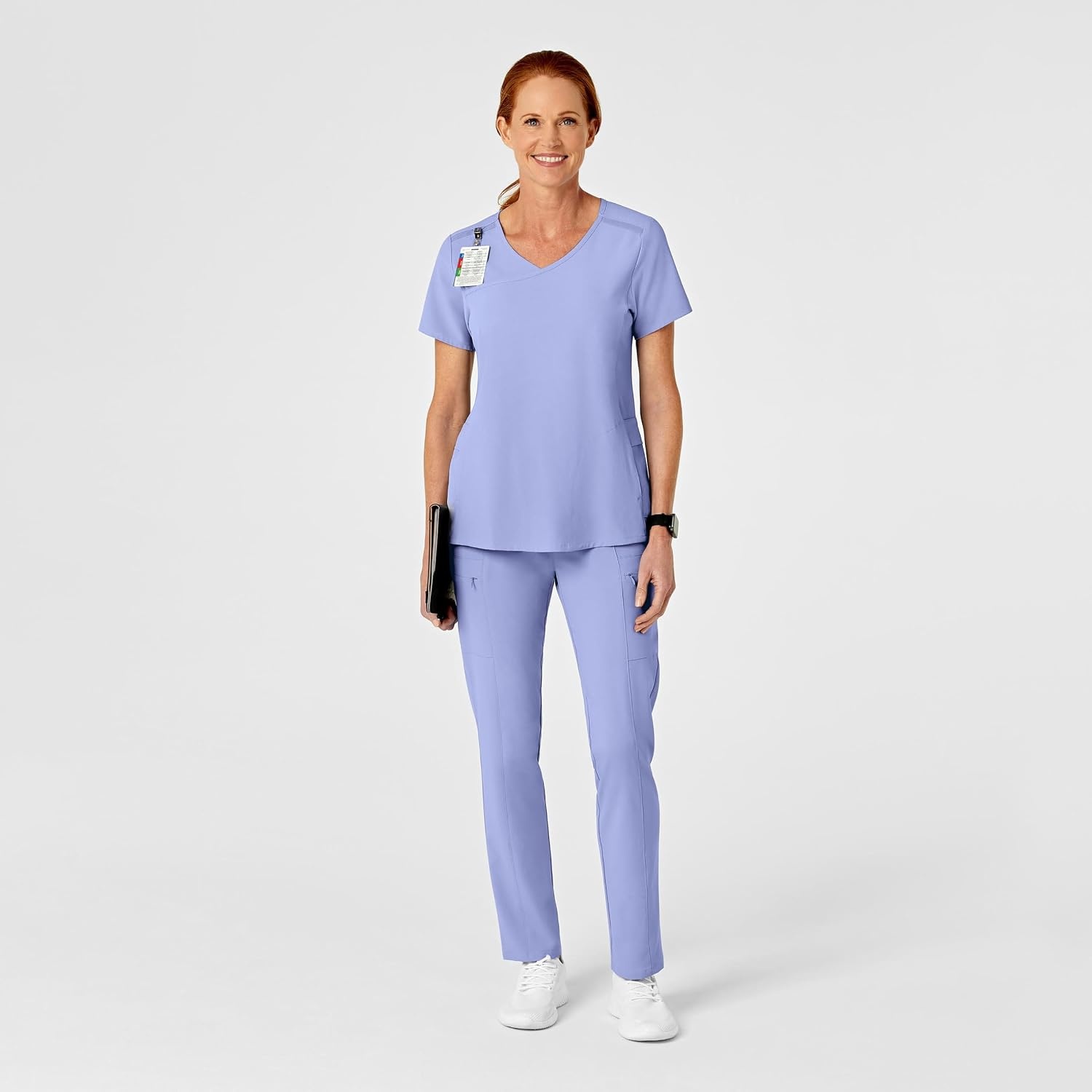 image:imageWink Renew Womens High Waist Slim Leg Scrub PantCeil Blue