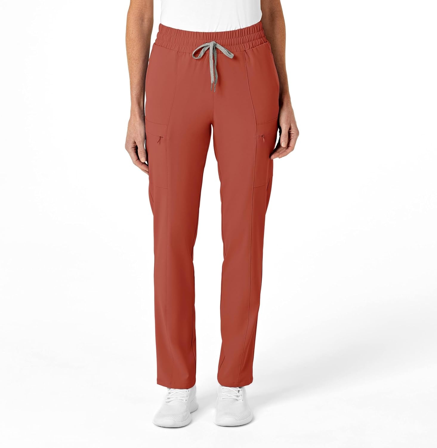 image:imageWink Renew Womens High Waist Slim Leg Scrub PantMineral Red