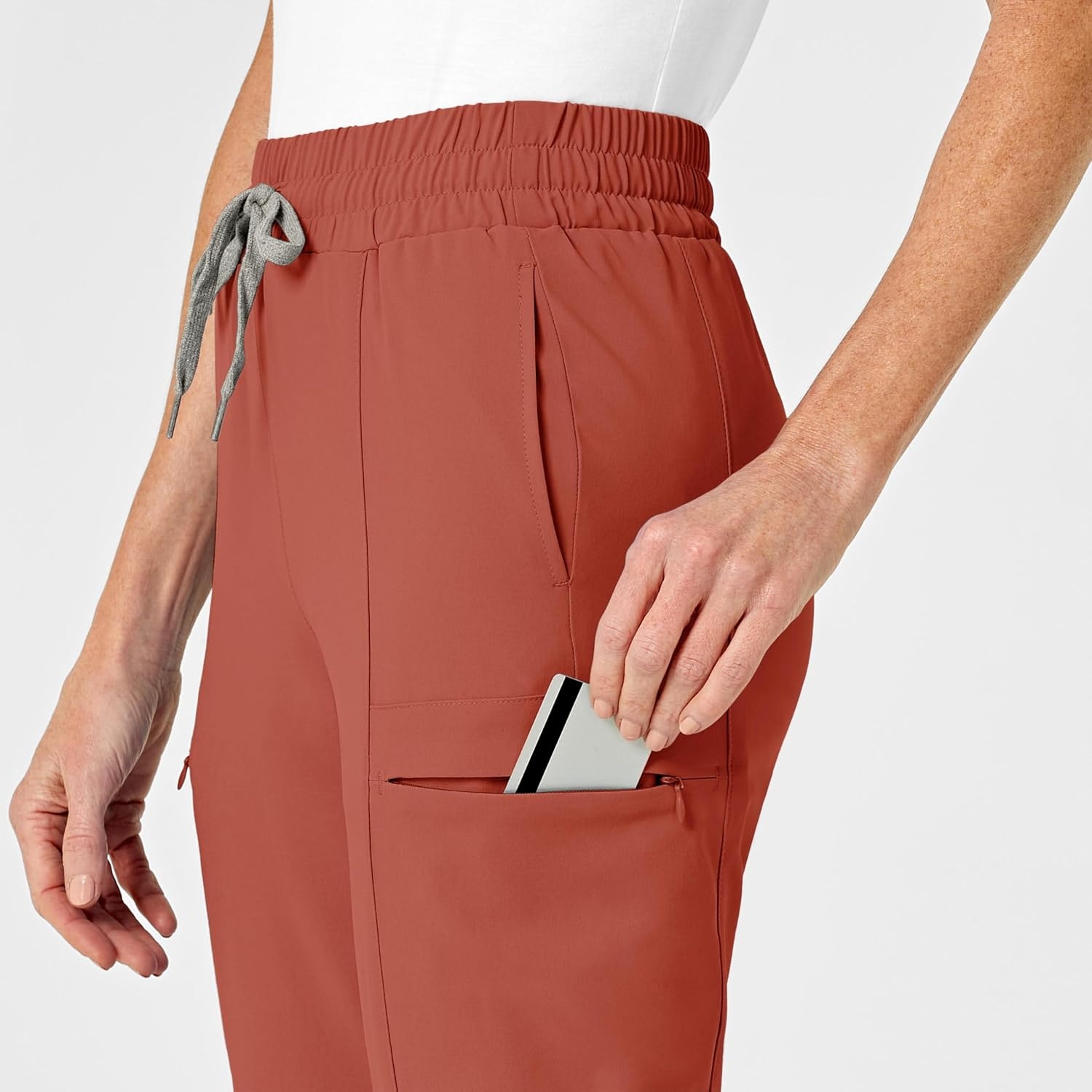 image:imageWink Renew Womens High Waist Slim Leg Scrub PantMineral Red