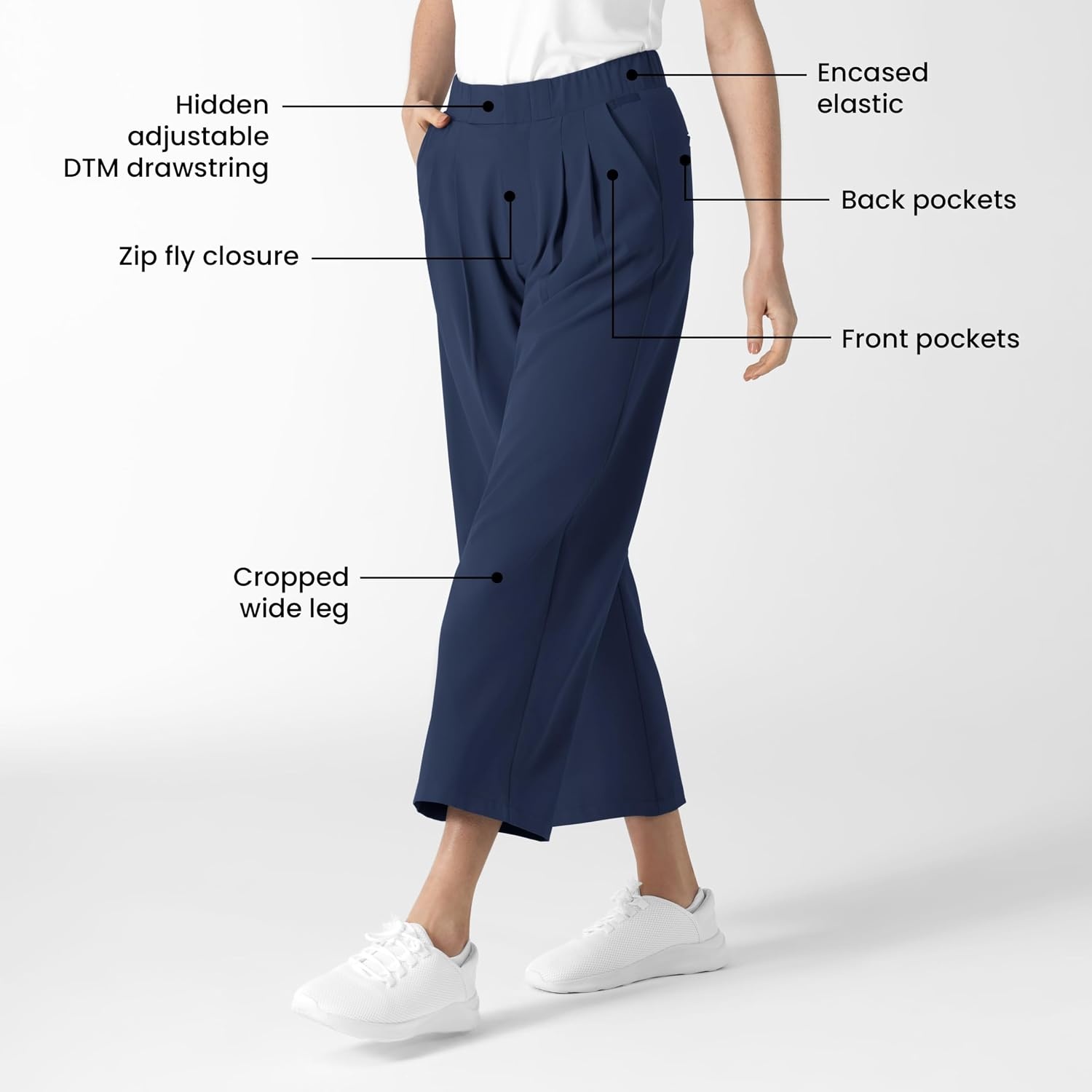 image:imageWink Renew Womens High Waist Slim Leg Scrub PantNavy