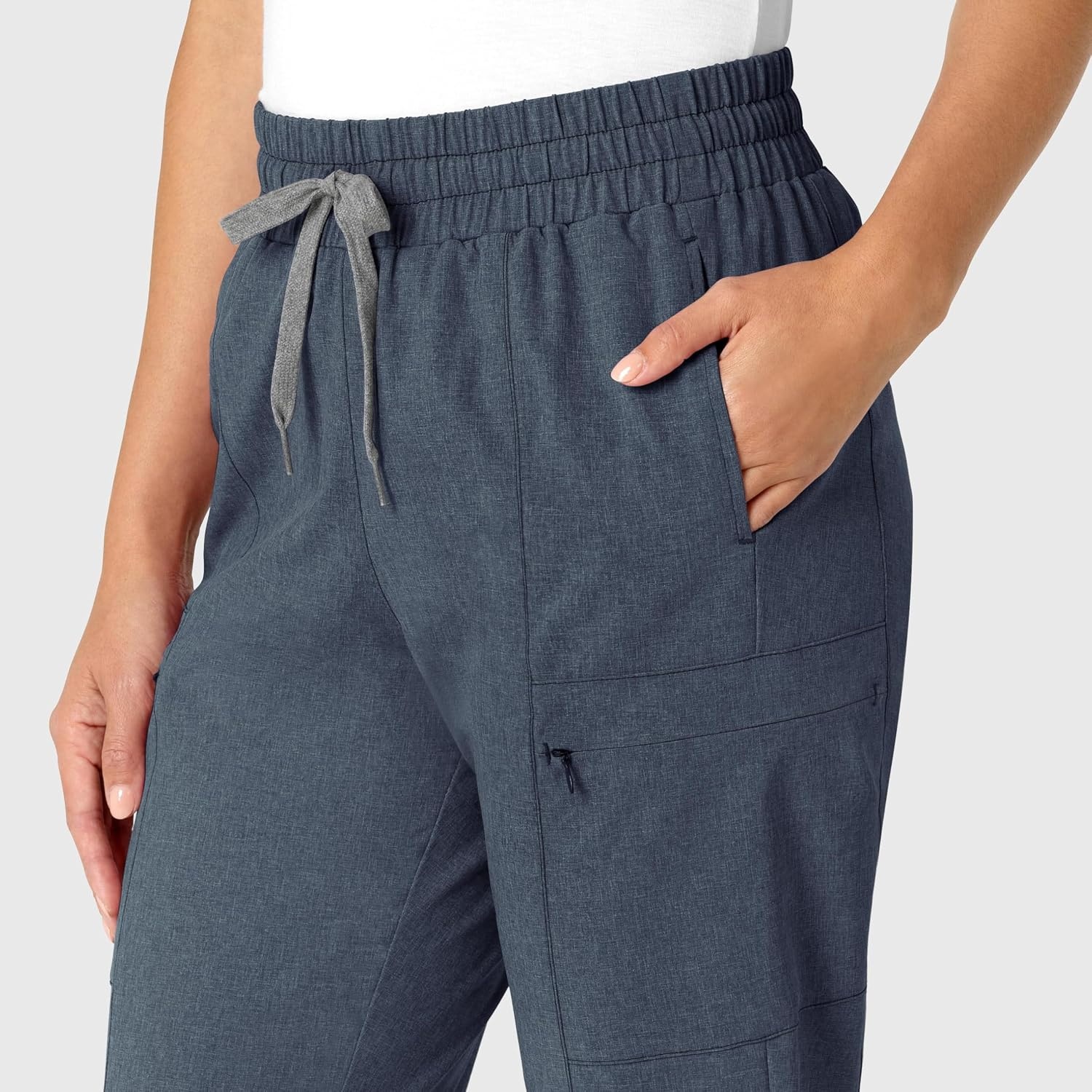 image:imageWink Renew Womens High Waist Slim Leg Scrub PantNavy Heather