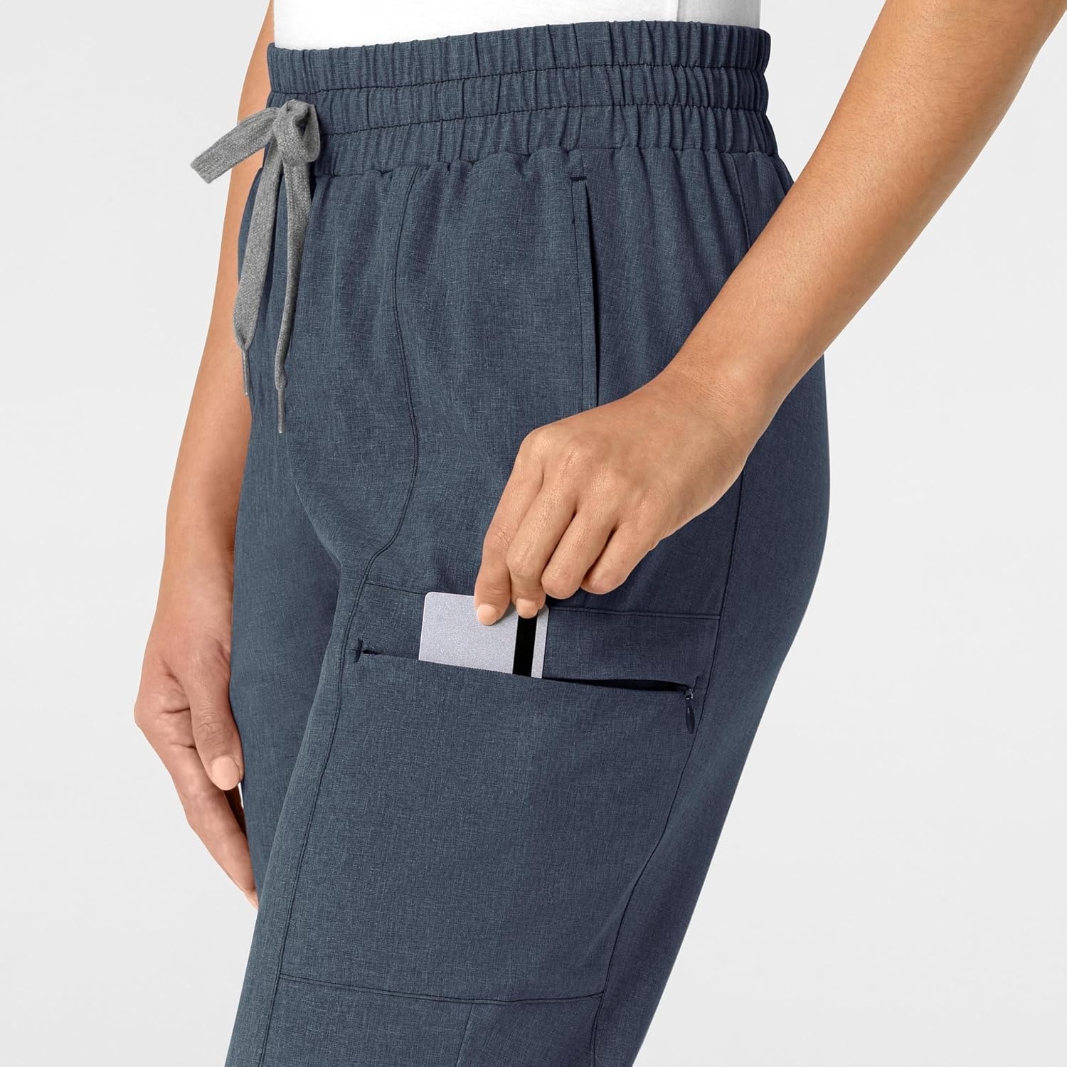 image:imageWink Renew Womens High Waist Slim Leg Scrub PantNavy Heather
