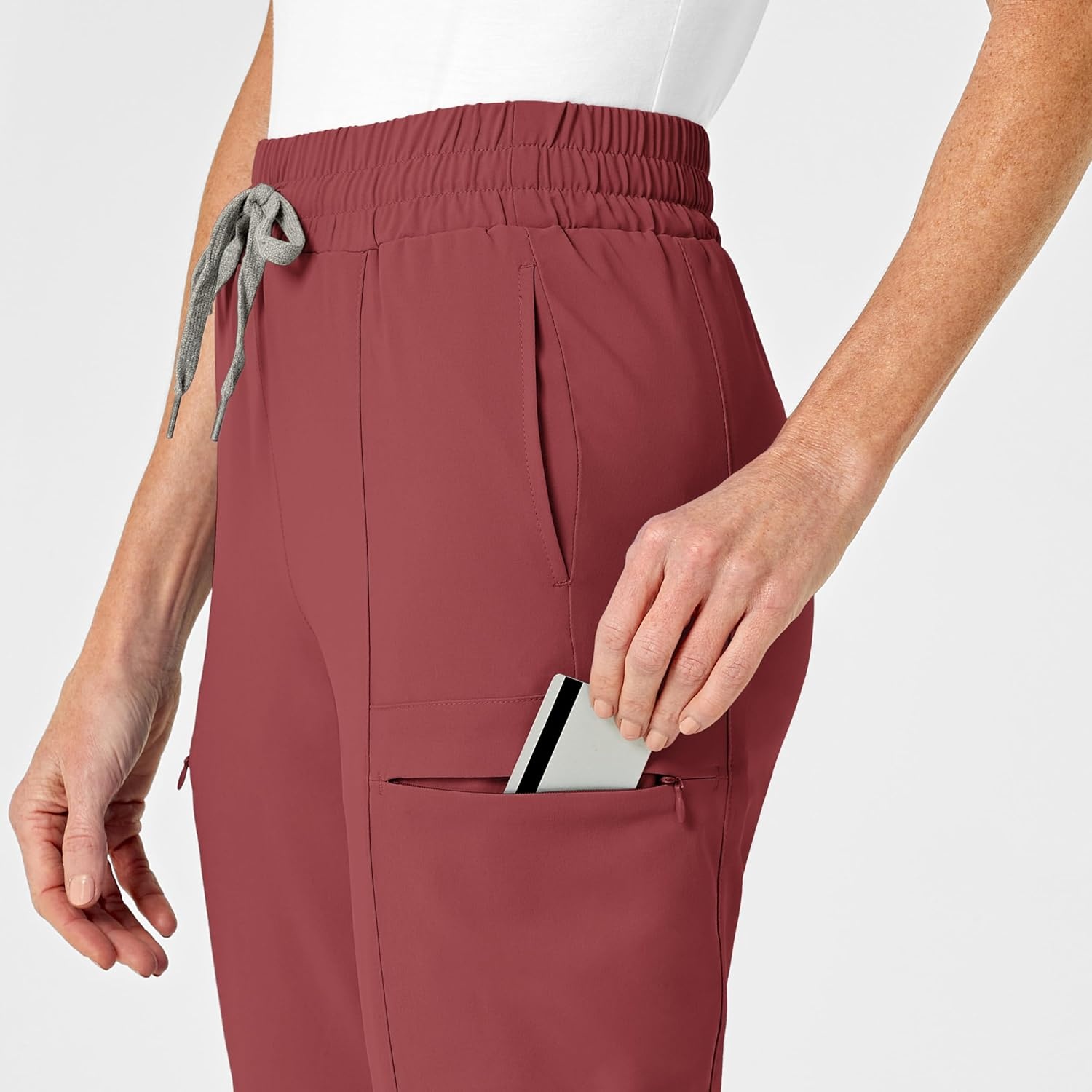 image:imageWink Renew Womens High Waist Slim Leg Scrub PantRuby