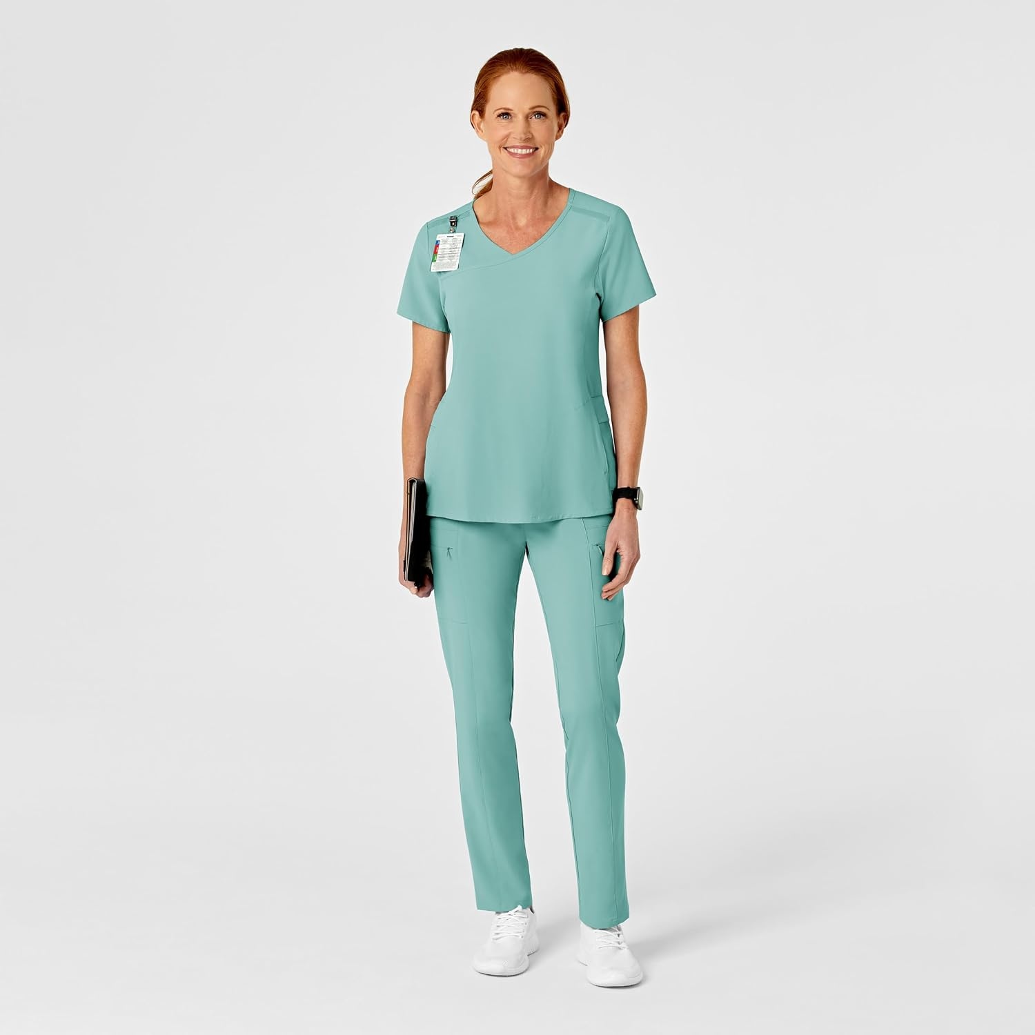 image:imageWink Renew Womens High Waist Slim Leg Scrub PantTurquoise