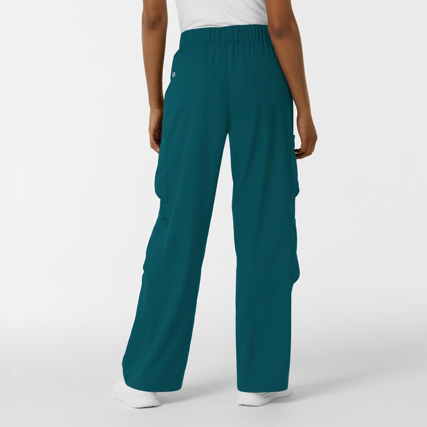image:imageWink Scrubs for Women Boundless Classic Wide Leg Cargo Pants with Full Drawstring and 8 PocketsCaribbean