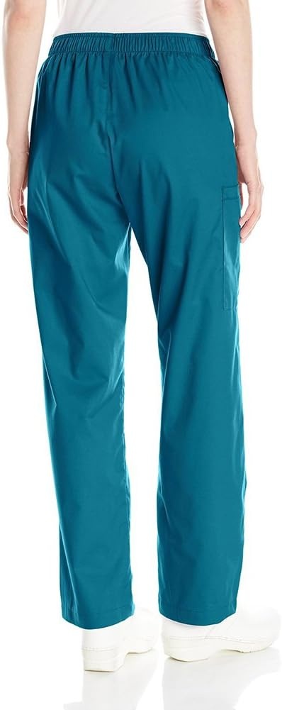 image:imageWink Scrubs for Women Boundless Classic Wide Leg Cargo Pants with Full Drawstring and 8 PocketsCaribbean Blue