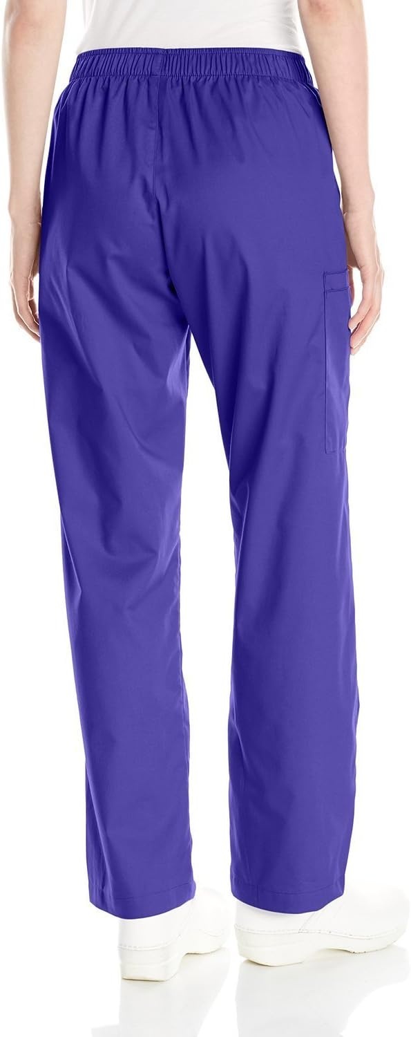image:imageWink Scrubs for Women Boundless Classic Wide Leg Cargo Pants with Full Drawstring and 8 PocketsGrape
