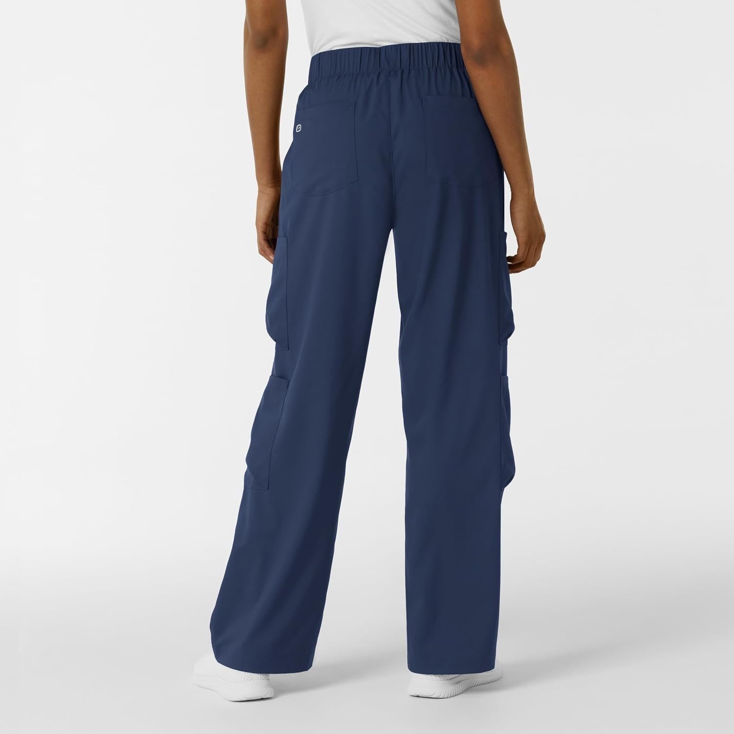 image:imageWink Scrubs for Women Boundless Classic Wide Leg Cargo Pants with Full Drawstring and 8 PocketsNavy