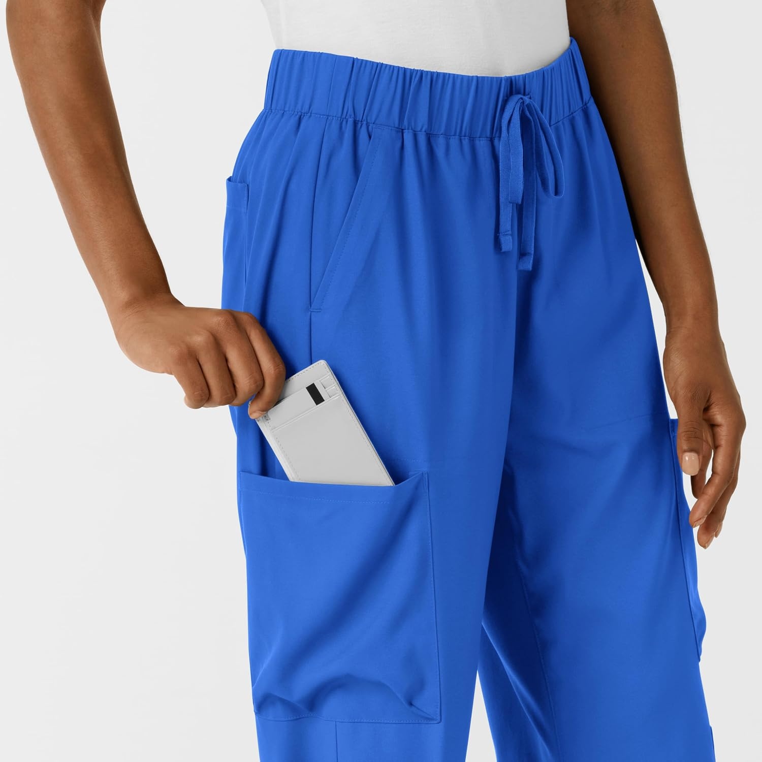 image:imageWink Scrubs for Women Boundless Classic Wide Leg Cargo Pants with Full Drawstring and 8 PocketsRoyal