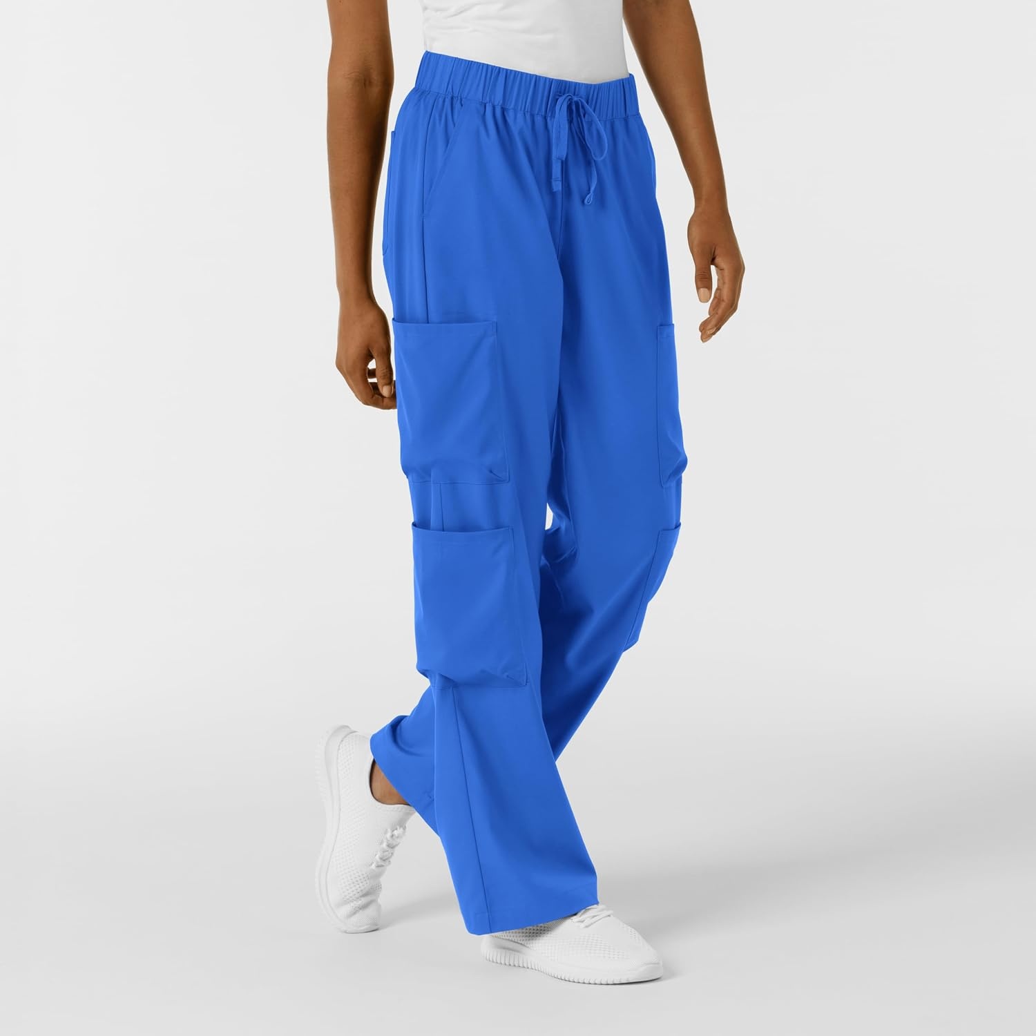 image:imageWink Scrubs for Women Boundless Classic Wide Leg Cargo Pants with Full Drawstring and 8 PocketsRoyal
